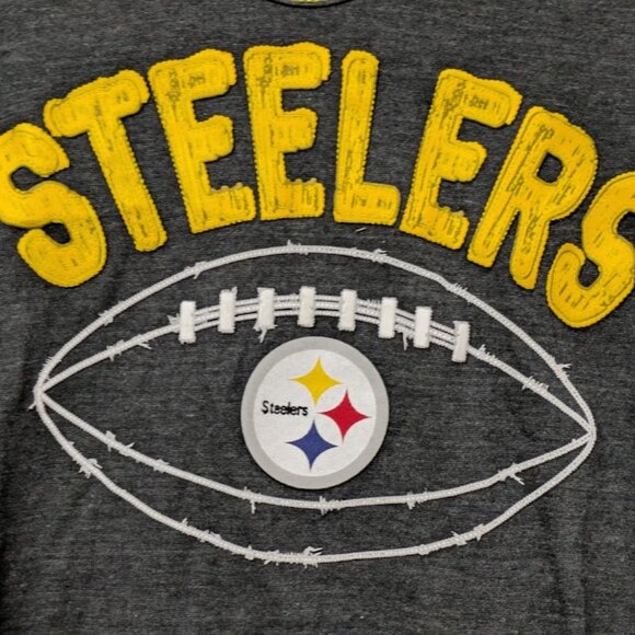 NFL Team Apparel Womens Pittsburgh Steelers Football Graphic Long Sleeve Shirt M - Picture 2 of 7